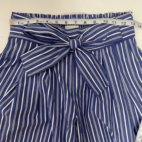 3 FOR $15 Misa Los Angeles Blue and White Striped Cropped Wide Leg Pants SZ XS - Picture 8 of 10